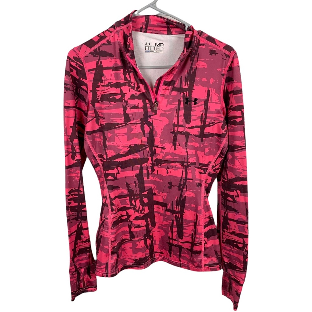 Under Armour Coldgear Activewear Pink Camo | Women’s Medium Fitted